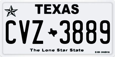 TX license plate CVZ3889