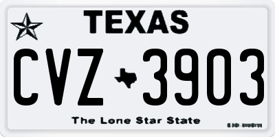 TX license plate CVZ3903