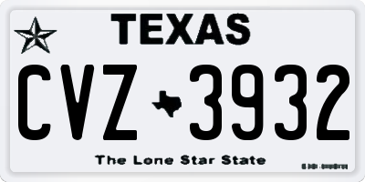 TX license plate CVZ3932