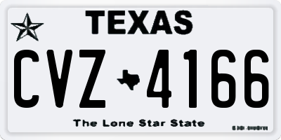 TX license plate CVZ4166