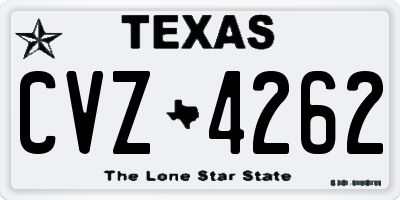 TX license plate CVZ4262