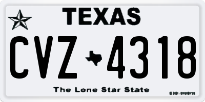 TX license plate CVZ4318