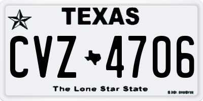 TX license plate CVZ4706