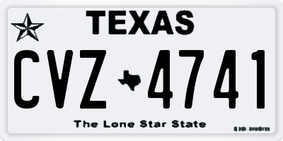 TX license plate CVZ4741