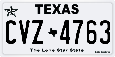 TX license plate CVZ4763
