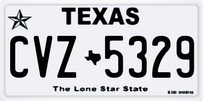 TX license plate CVZ5329