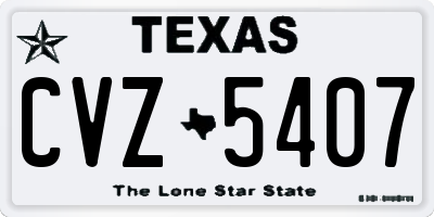TX license plate CVZ5407