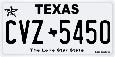 TX license plate CVZ5450