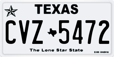 TX license plate CVZ5472
