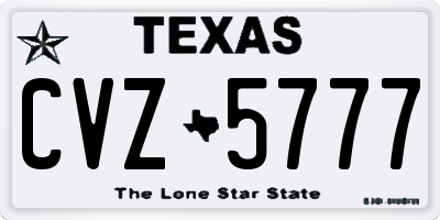 TX license plate CVZ5777