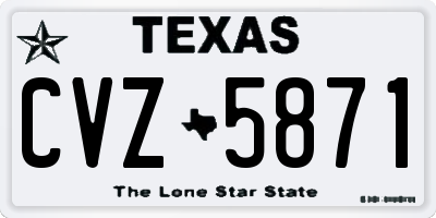 TX license plate CVZ5871
