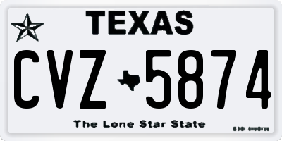 TX license plate CVZ5874