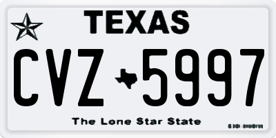 TX license plate CVZ5997