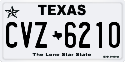 TX license plate CVZ6210