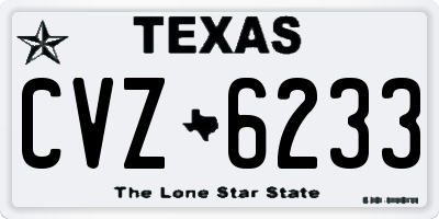 TX license plate CVZ6233