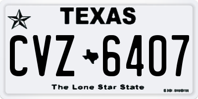 TX license plate CVZ6407