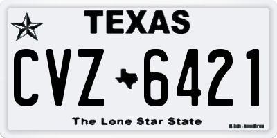 TX license plate CVZ6421