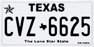 TX license plate CVZ6625