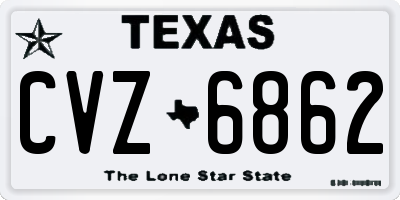 TX license plate CVZ6862
