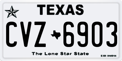 TX license plate CVZ6903