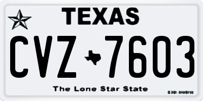TX license plate CVZ7603