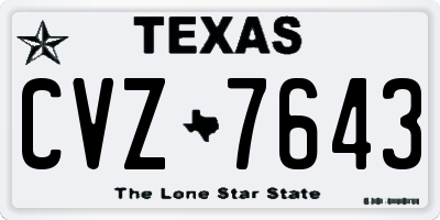 TX license plate CVZ7643