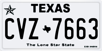 TX license plate CVZ7663