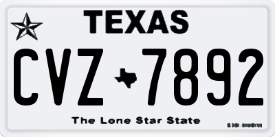 TX license plate CVZ7892