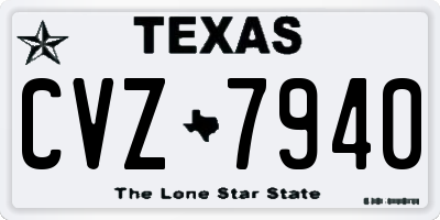 TX license plate CVZ7940