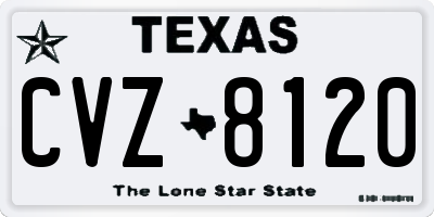 TX license plate CVZ8120
