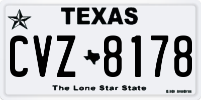TX license plate CVZ8178