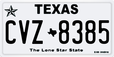 TX license plate CVZ8385