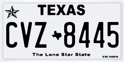 TX license plate CVZ8445