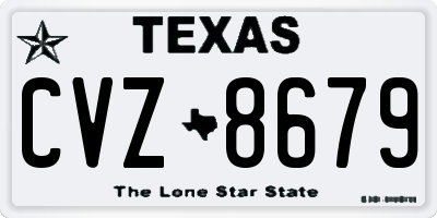 TX license plate CVZ8679