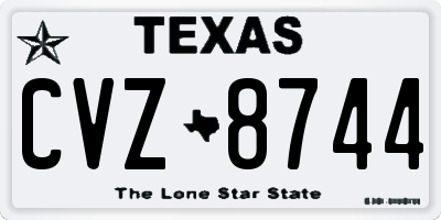 TX license plate CVZ8744