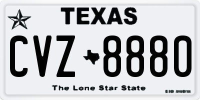 TX license plate CVZ8880
