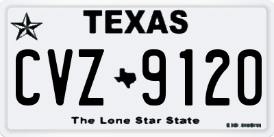 TX license plate CVZ9120