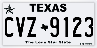 TX license plate CVZ9123