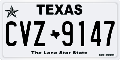 TX license plate CVZ9147