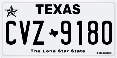 TX license plate CVZ9180