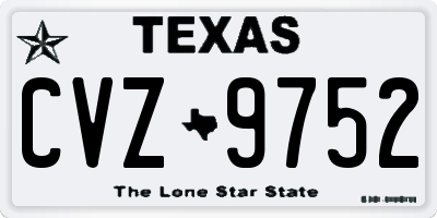 TX license plate CVZ9752