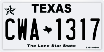 TX license plate CWA1317