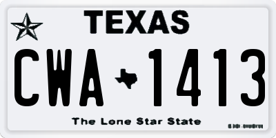 TX license plate CWA1413