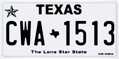 TX license plate CWA1513