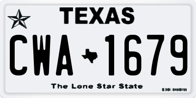 TX license plate CWA1679