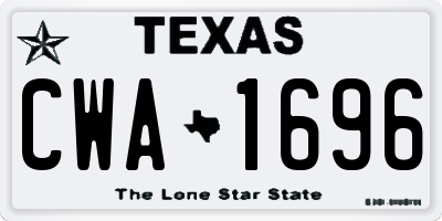 TX license plate CWA1696