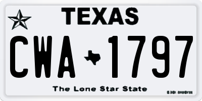 TX license plate CWA1797