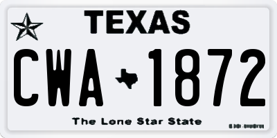 TX license plate CWA1872