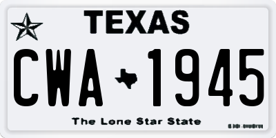 TX license plate CWA1945