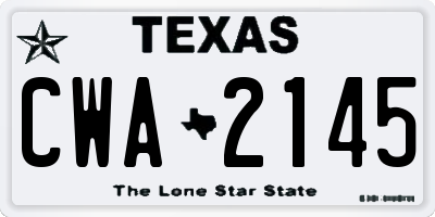 TX license plate CWA2145